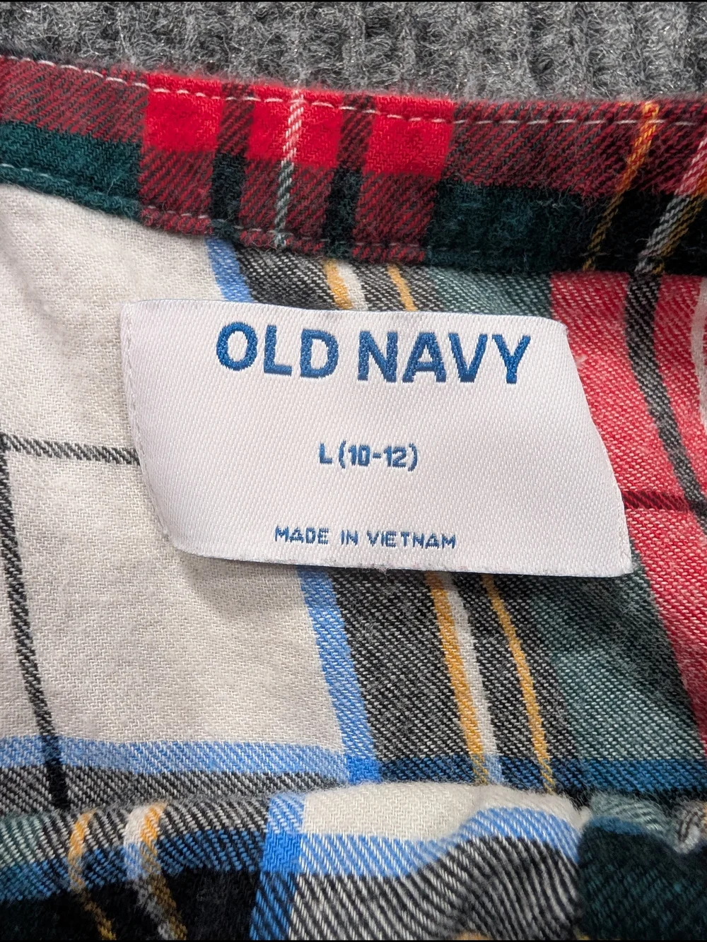 Old Navy Red and Green Plaid Button-Front Shirt Dress